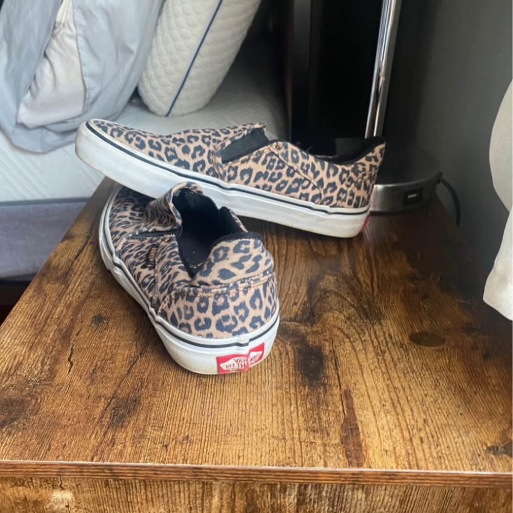Vans Brown and Black Leopard Print Sneakers